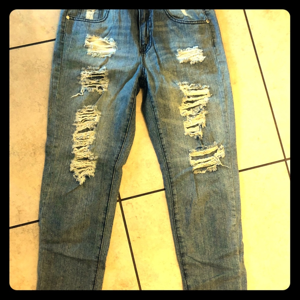 Almost Famous Distressed Boyfriend Jeans